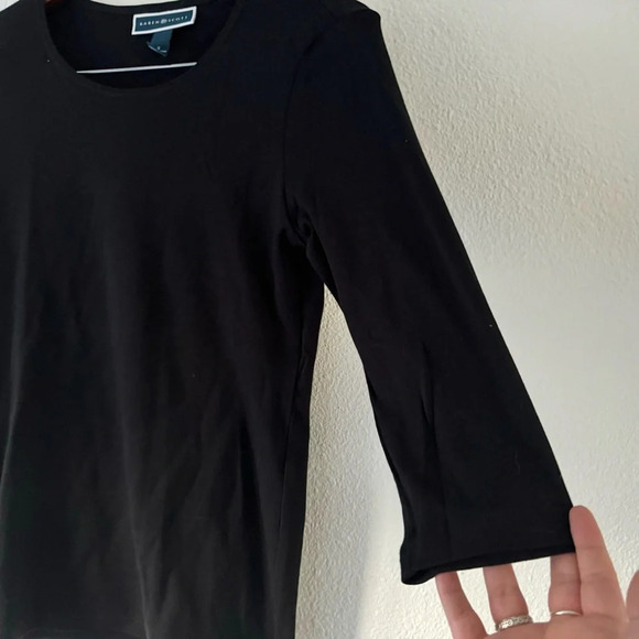 Basic Cotton Everyday Tee Scoop Neck Long 3/4 Sleeve Karen Scott Size Small - Picture 4 of 8